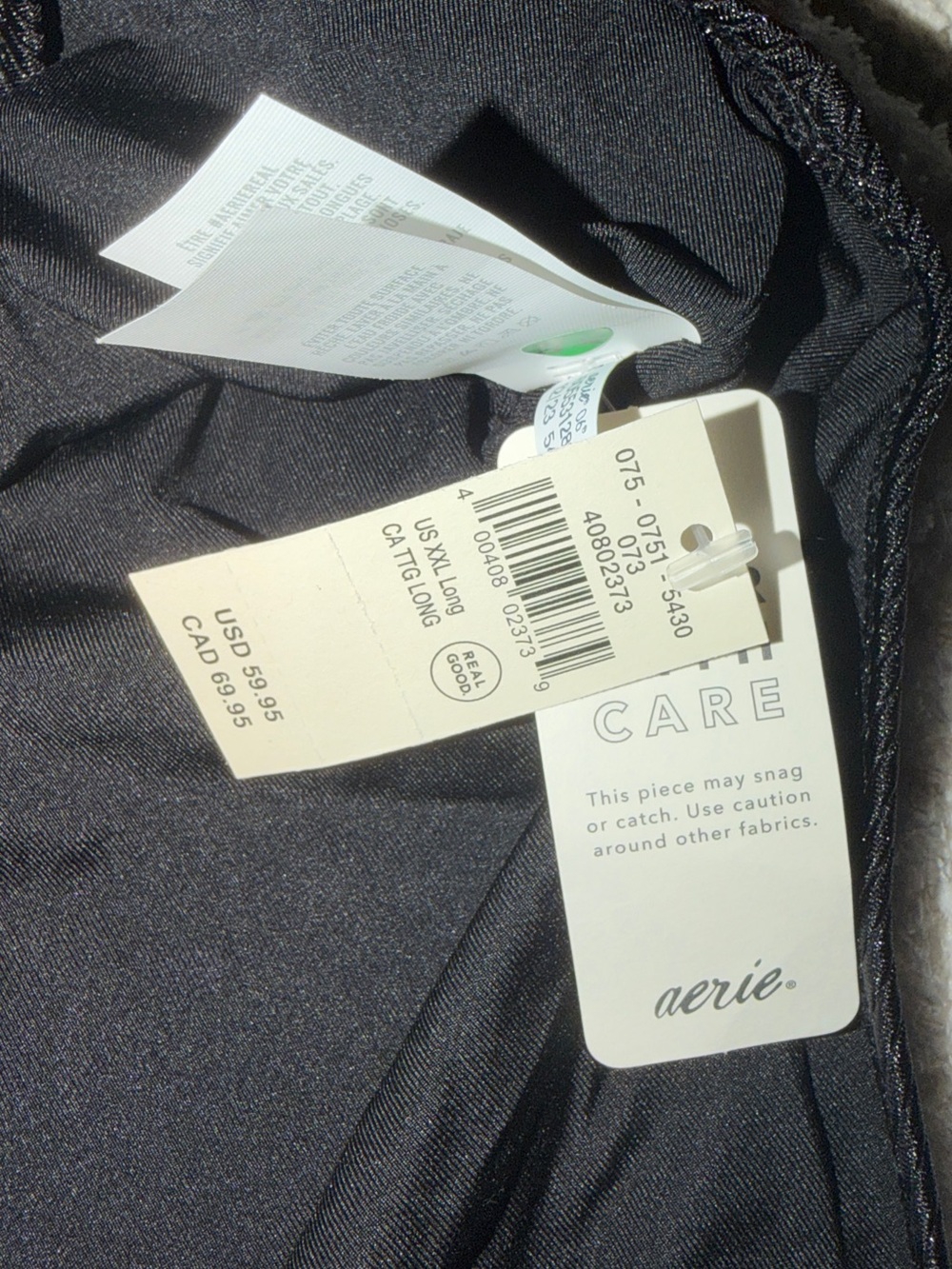 aerie Black ribbed swimsuit - Picture 3 of 4